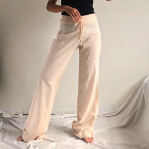 vintage wool tan high waisted wide leg pants